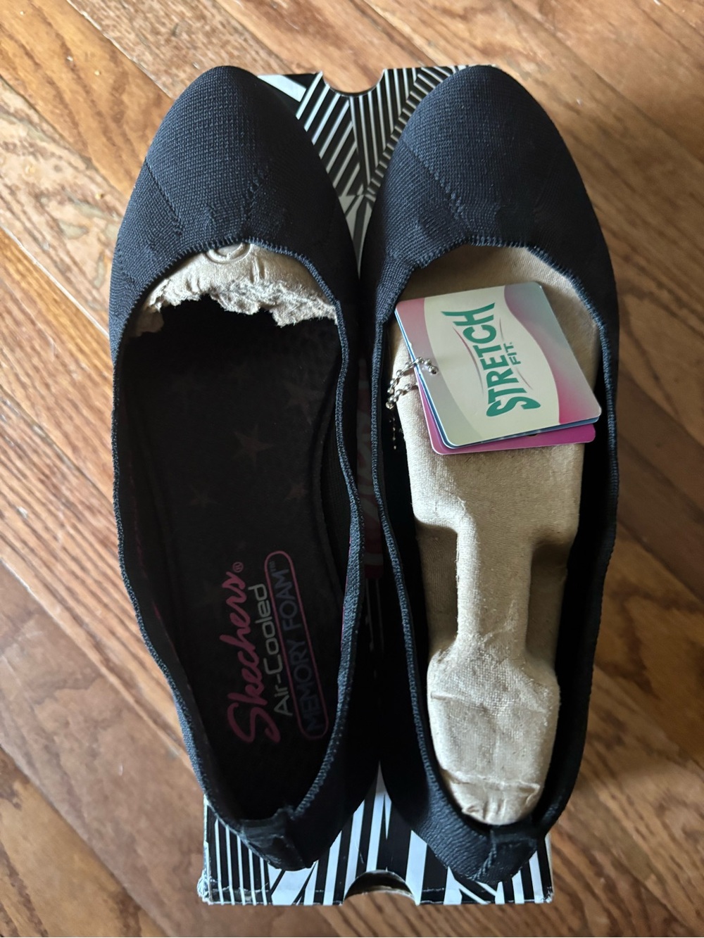 Skechers Black Stretch-Fit Ballet Flats